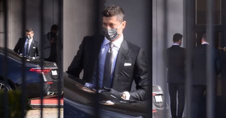 Elegancki Robert Lewandowski podjeżdża pod Pałac Prezydencki, by przyjąć odznaczenie od Andrzeja Dudy (ZDJĘCIA)
