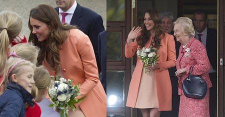 Piękna Kate w brzoskwiniowym płaszczyku!