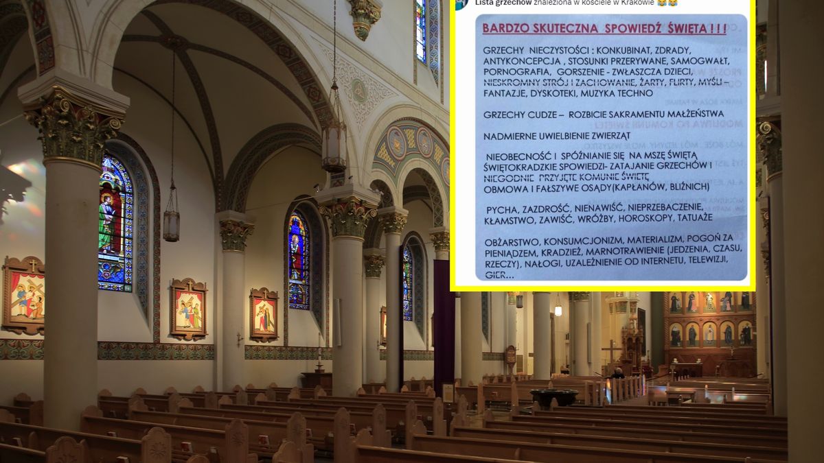 W krakowskim kościele znaleziono nietypową listę grzechów 