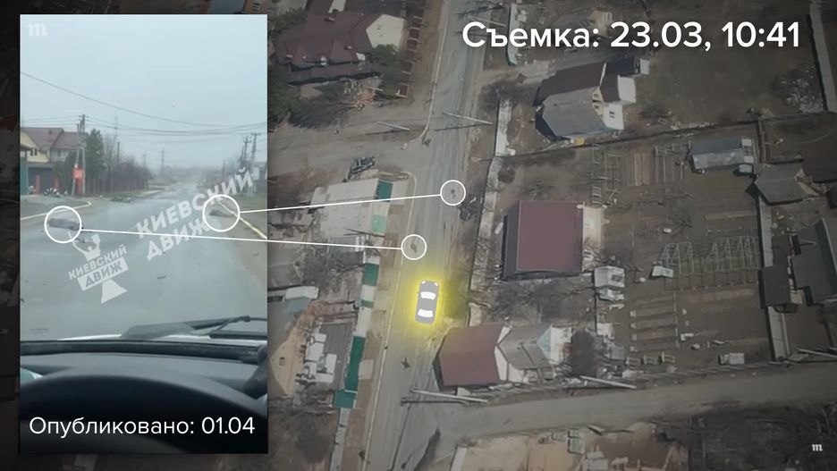 Kolejny dowód na winę Rosjan za masakrę w Buczy. Nagrania z drona 