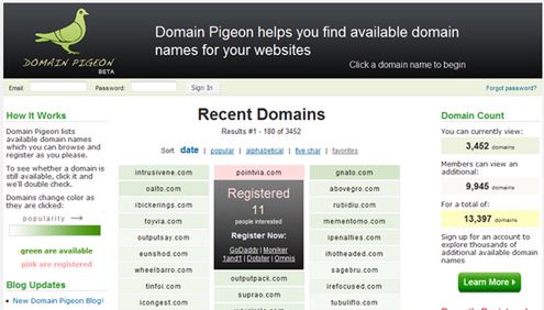 Domain Pigeon, gdy nie potrafisz wymyślić nazwy dla swojej strony