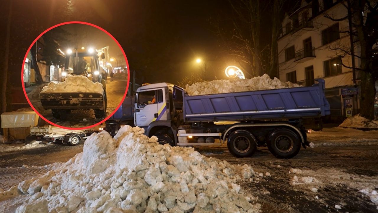 Absurdalne sceny w Zakopanem. Ciężarówki wywożą śnieg nocami