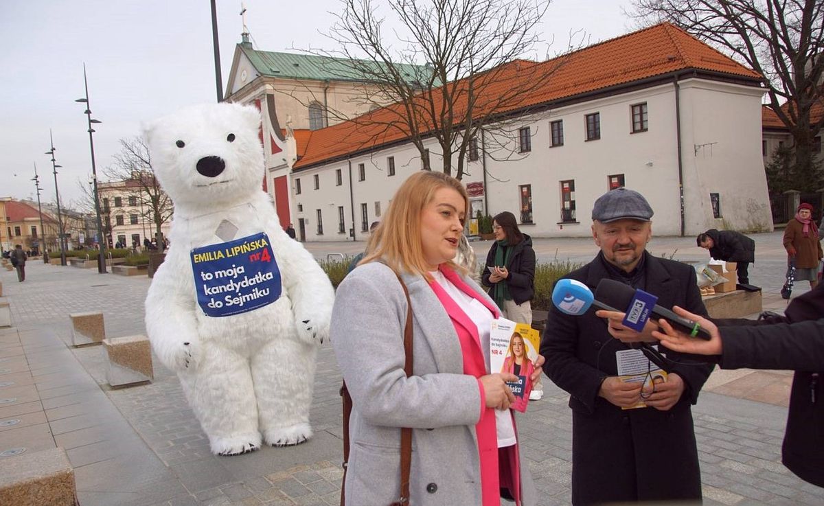 Biały Miś w kampanii wyborczej w Lublinie