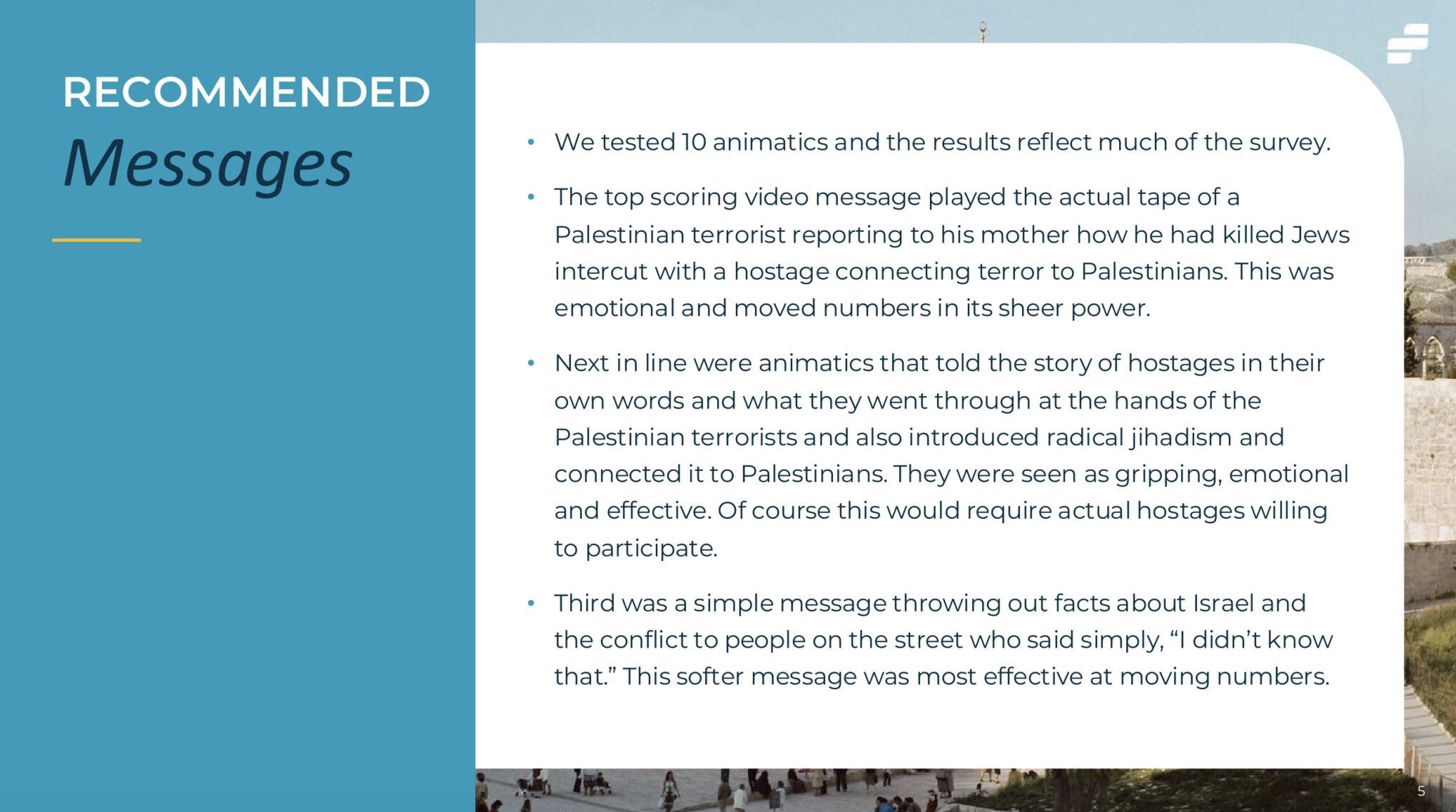 Fragment prezentacji Stagwell dla Izraela