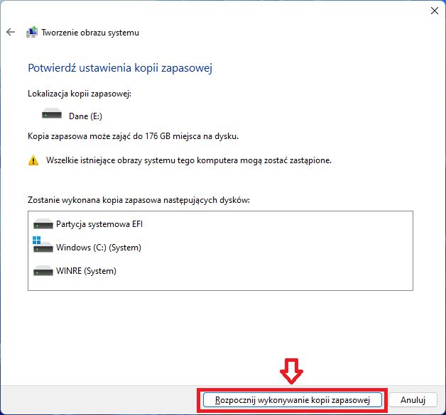 Tworzenie obrazu systemu w Windows 11