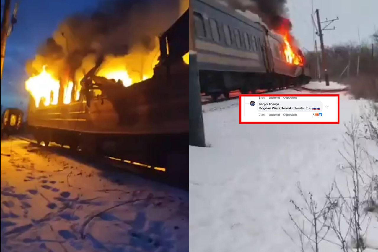 Polak pochwalił ataki Rosji na pociągi. PKP reaguje