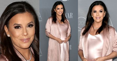 Ciężarna Eva Longoria pozuje w koszuli nocnej