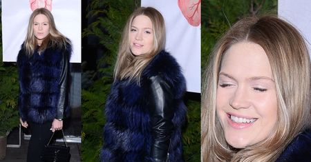 Ślotała na ściance w niebieskim futrze (ZDJĘCIA)