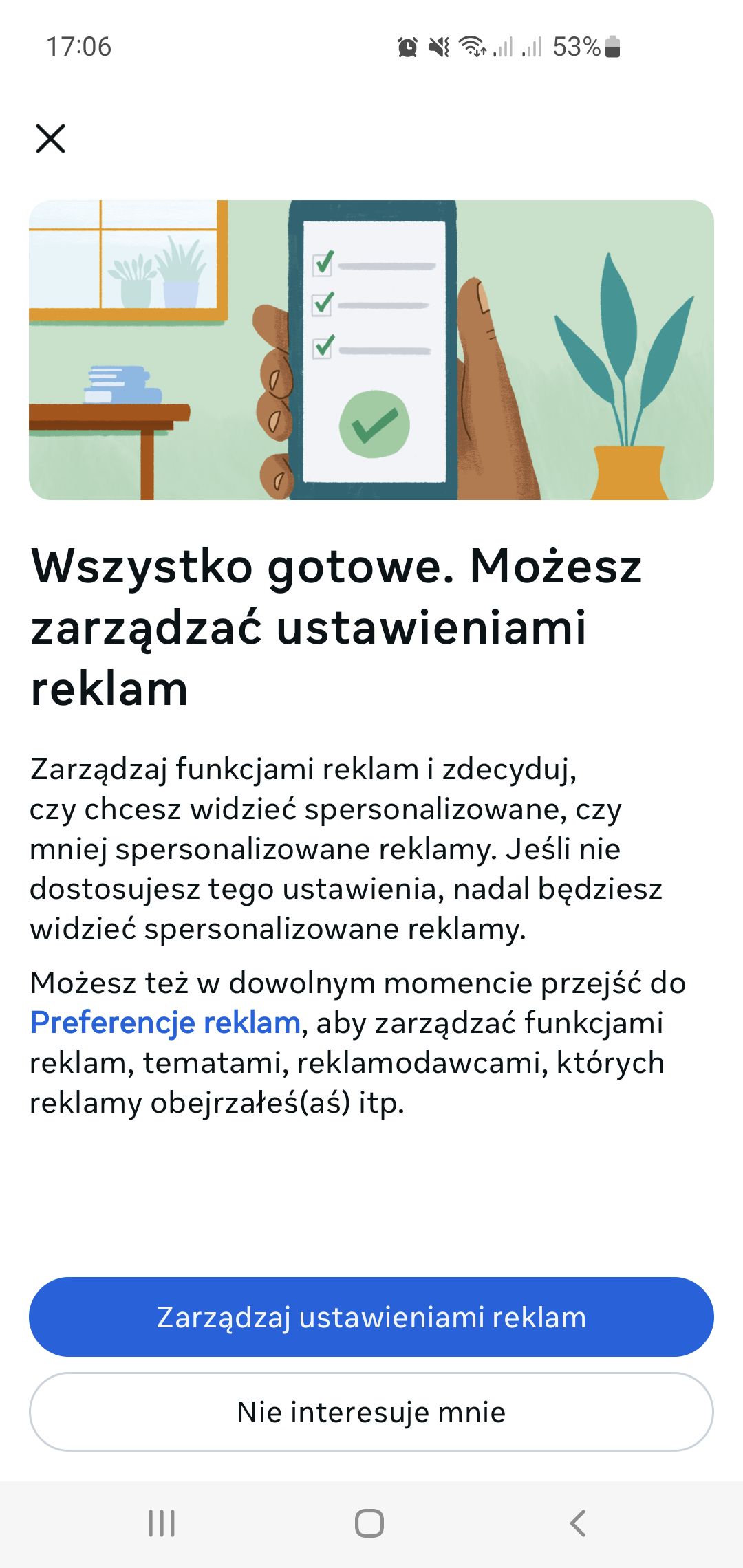 Wybór preferencji reklam na Facebooku