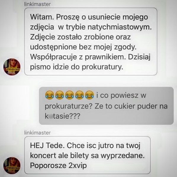 Tede wspomina rozmowę z Martą Linkiewicz