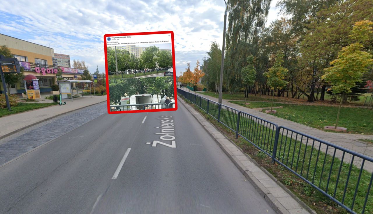 Sceny w Olsztynie. Ustawiło się mnóstwo osób