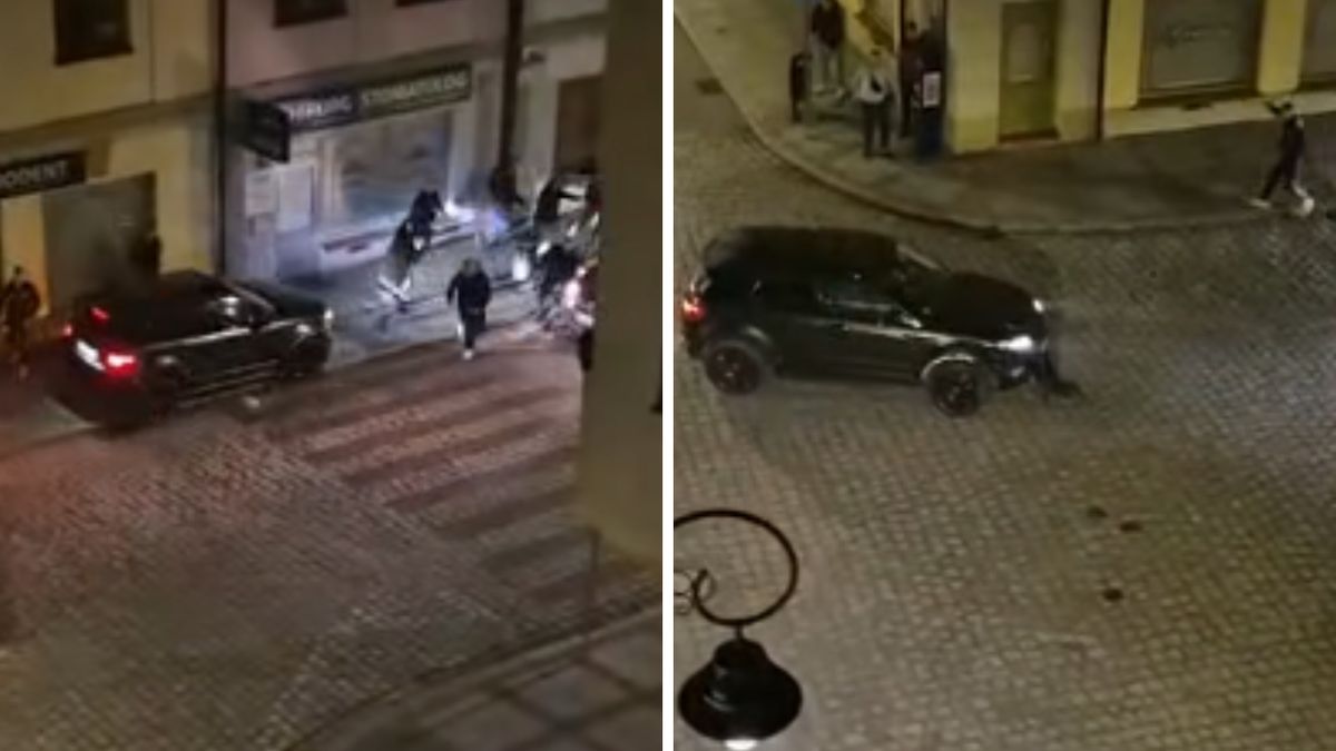 Kierowca taranował ludzi w Głogowie. Zrzut ekranu @PawlaNews