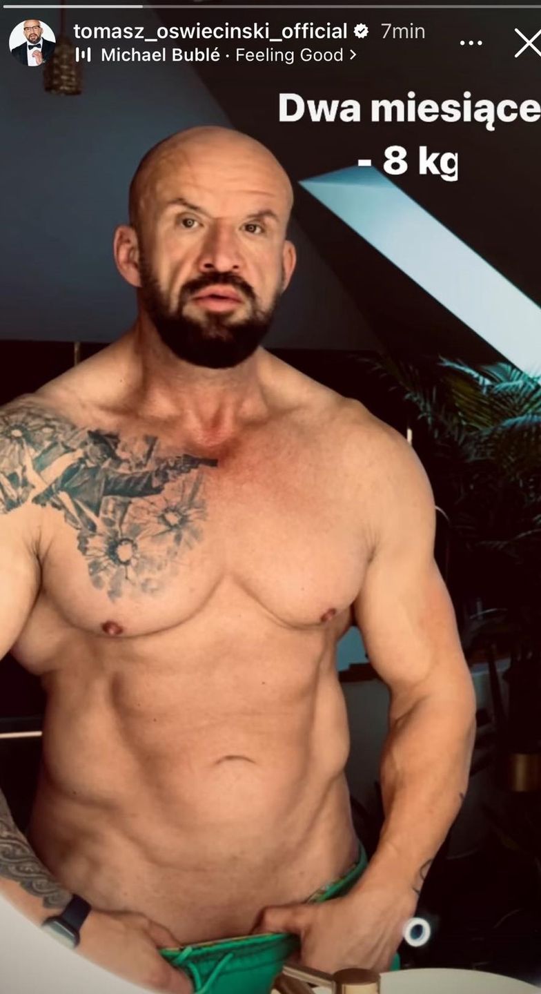 Tomasz Oświeciński chwali się metamorfozą 
