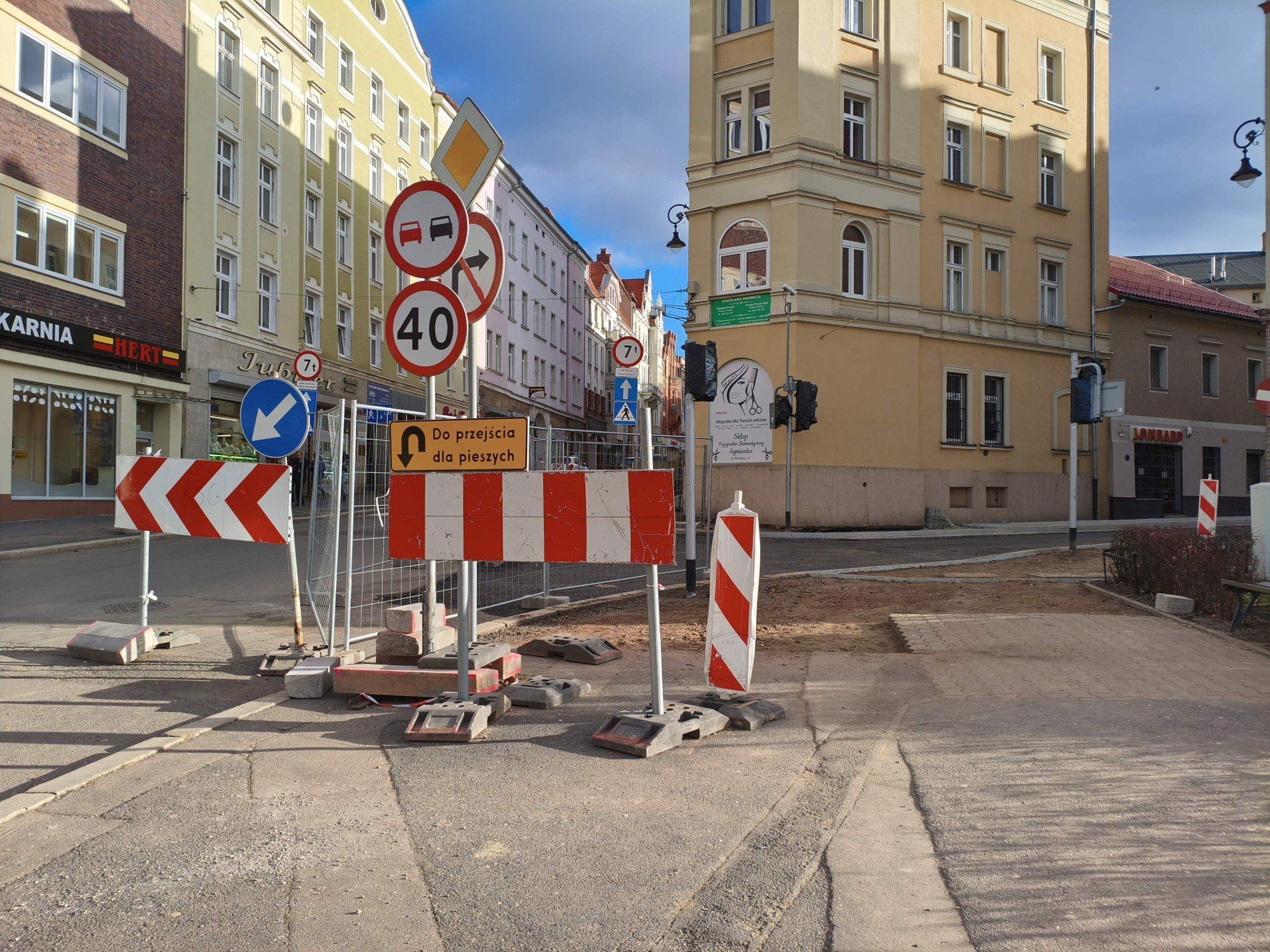 Ulica Limanowskiego w Wałbrzychu w remoncie