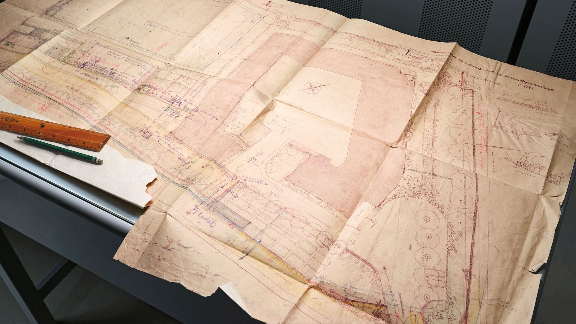 Szkic fabryki Porsche projektu Richarda Pfoba z 1937 r.