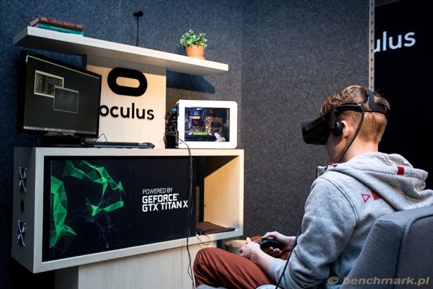 VR NVIDIA Oculus na siedząco