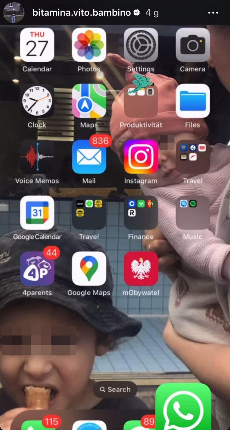 Vito Bambino ma zdjęcie dzieci na tapecie w telefonie
