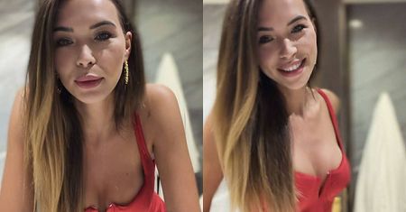 Sandra Kubicka zapozowała w FLIRCIARSKIEJ czerwieni. Zagrała ryzykownym dekoltem [ZDJĘCIA]