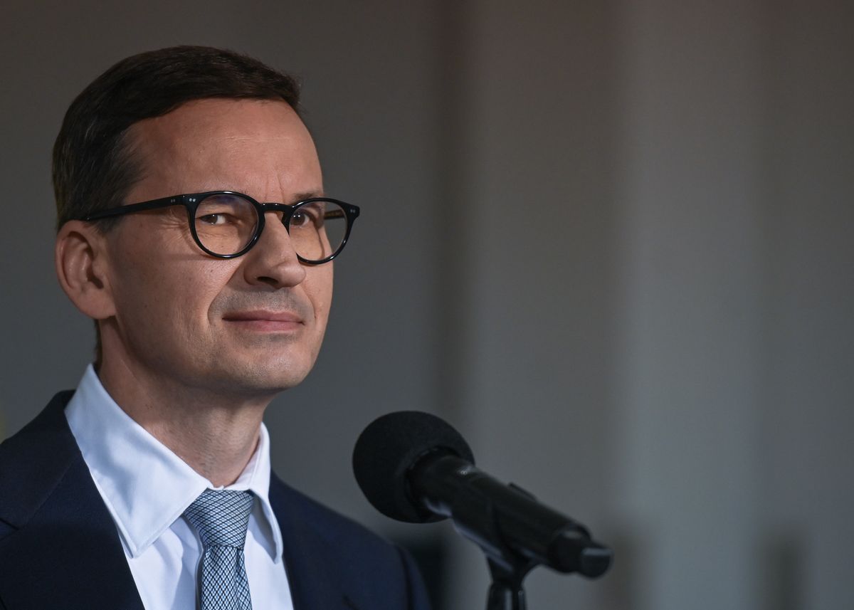 Premier Mateusz Morawiecki zabrał głos w trakcie konferencji prasowej

