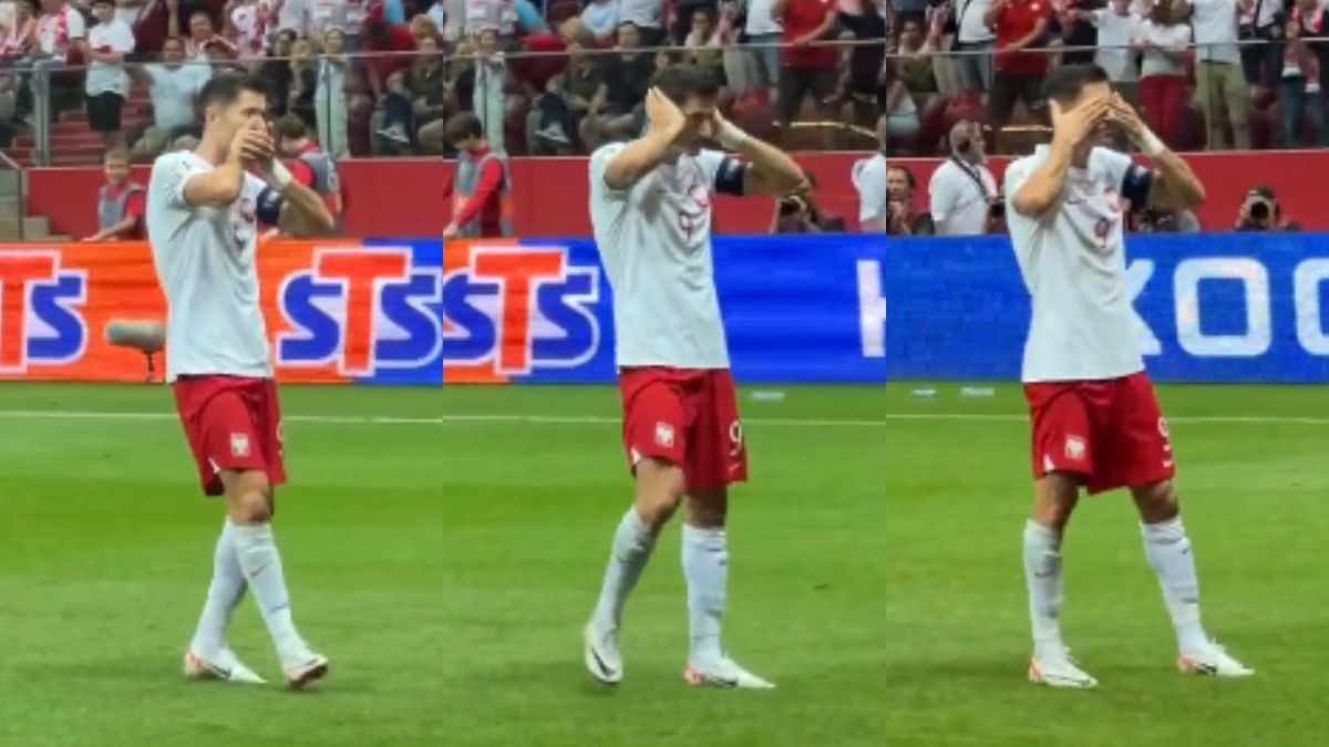 Nietypowa "cieszynka" Lewandowskiego podczas meczu z Wyspami Owczymi. Co miał na myśli?