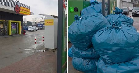 Taki widok przy butelkomacie Biedronki. "Nikt tego nie odbiera"