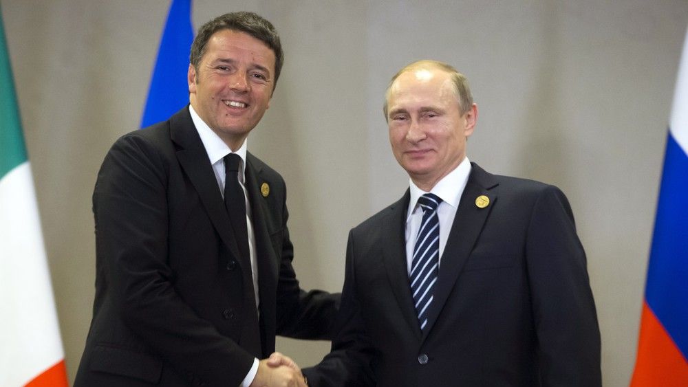 Matteo Renzi i Władimir Putin.