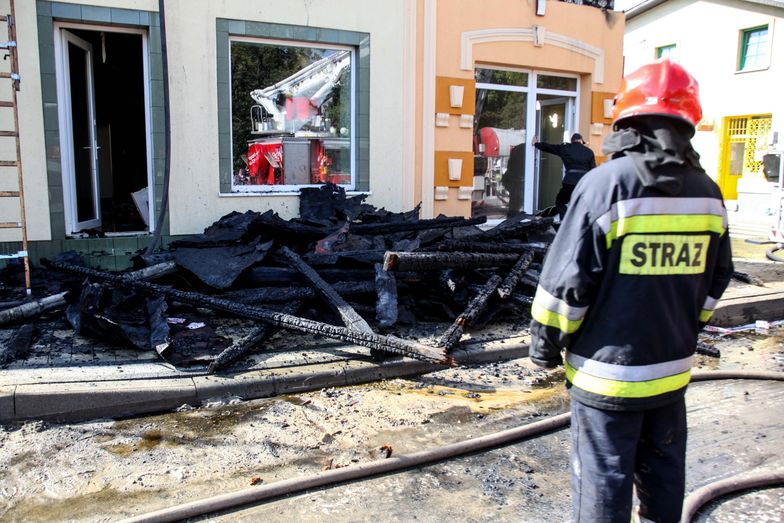 Pożar sklepów w centrum Włoszczowej