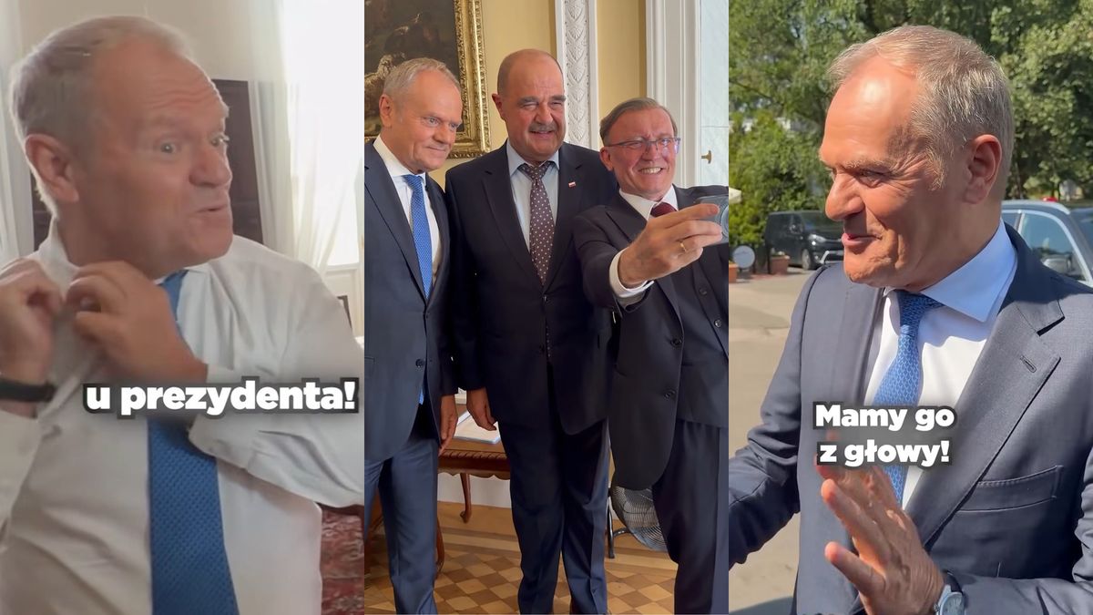 Donald Tusk z jakiegoś powodu pojechał na plan "Rancza"