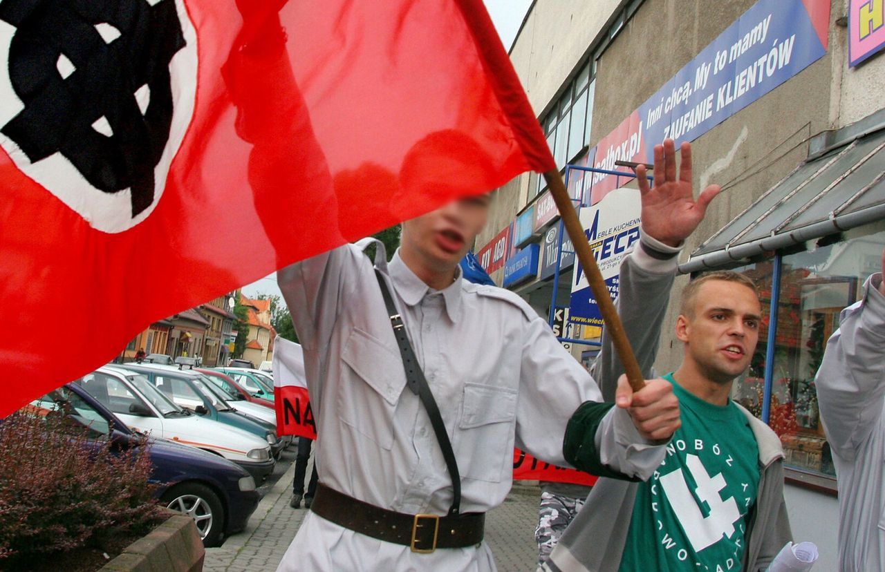 Były działacz ONR szefem oddziału IPN. Na zdjęciu: demonstracja Obozu Narodowo-Radykalnego w lipcu 2005 r. ku pamięci Adama Doboszyńskiego, inicjatora zamieszek antysemickich w Myślenicach przed II wojną światową 