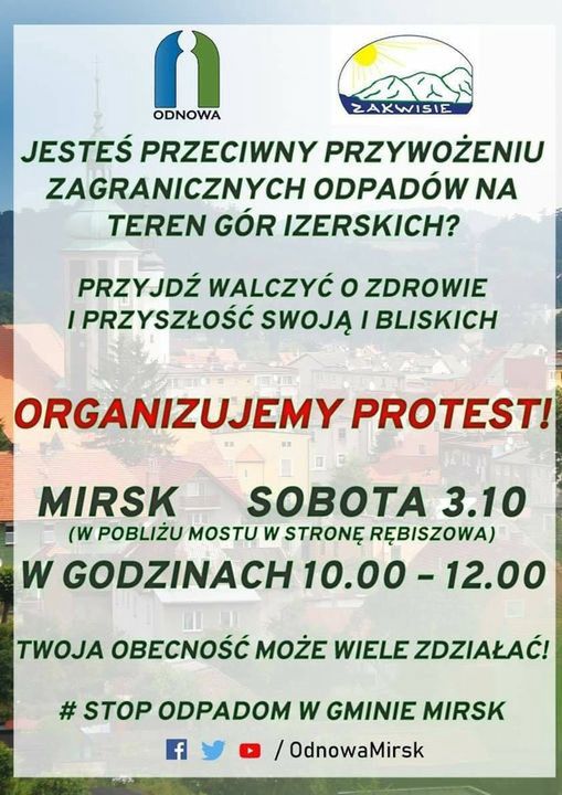 Mirsk. Mieszkańcy zwołują się na akcję protestacyjną przeciwko przywiezieniu odpadów z Niemiec