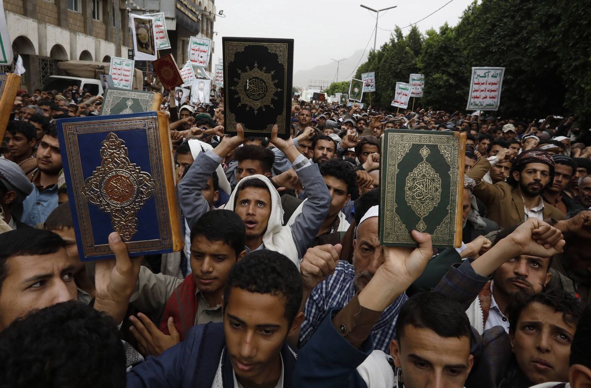 Muzułmanie w Jemenie tłumnie protestowali przeciw Szwecji