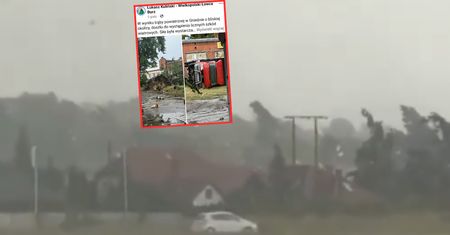 Trąba powietrzna w okolicach Gniezna. Dzieci uwięzione na wyspie