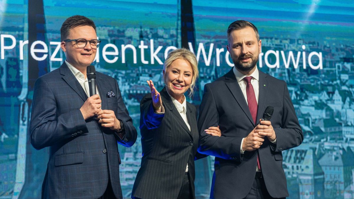 Konwencja Izabeli Bodnar we Wroc?awiu
18.04.2024 Wroclaw Konwencja wyborcza kandydatki Trzeciej Drogi na Prezydenta Wroclawia Izabeli Bodnar z udzialem Szymona Holowni i Wladyslawa Kosiniaka-Kamysza n/z Izabela Bodnar Szymon Holownia Wladyslaw Kosiniak-Kamysz fot. Krzysztof Kaniewski/REPORTER
Krzysztof Kaniewski/REPORTER