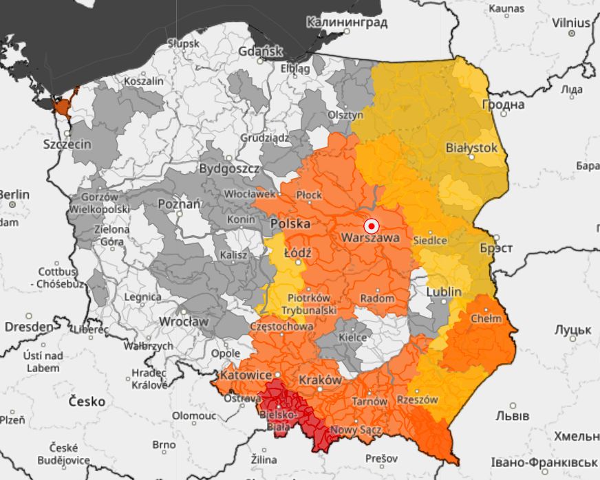 Aktualne alerty hydrologiczne