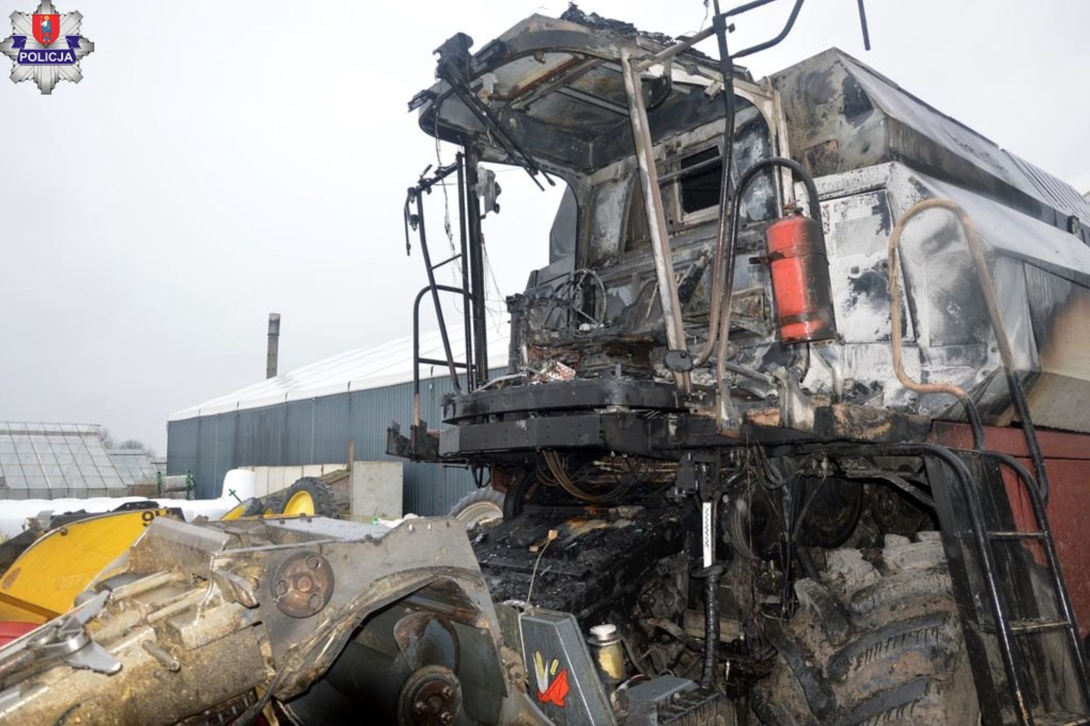 Maszyny zniszczone w pożarze