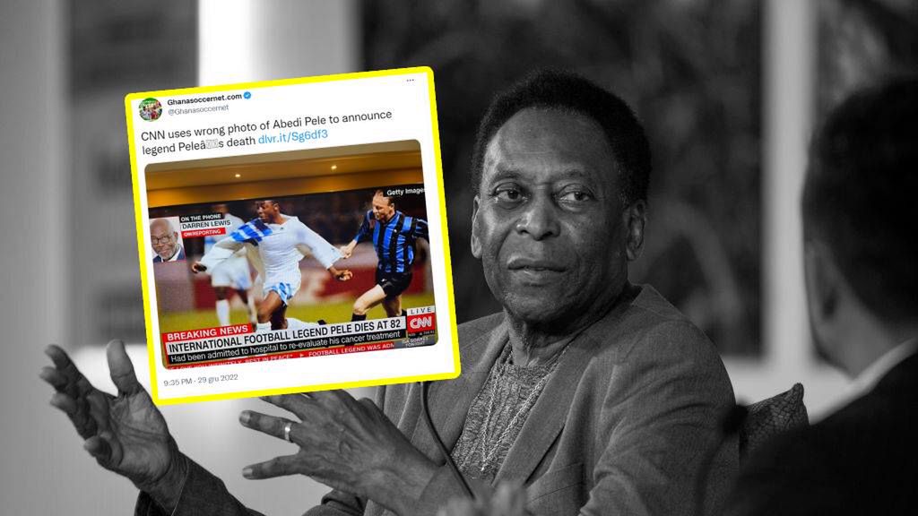 Zdjęcie okładkowe artykułu: Getty Images / Satish Bate/Hindustan Times via Getty Images otaz Twitter/Ghanasoccernet / Na zdjeciu: Pele oraz wpadka CNN