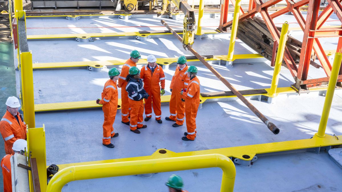 Conservative Party leader Kemi Badenoch visits the Well-Safe Protector Oil Rig in Aberdeen, during campaigning for the Scottish Parliament elections. Picture date: Monday March 30, 2026. (Photo by Michal Wachucik/PA Images via Getty Images)