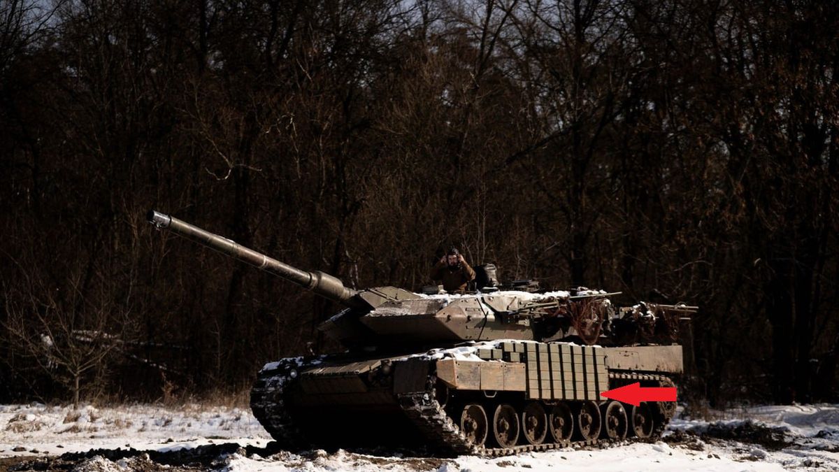 Ukraiński Leopard 2A6 po modyfikacjach.