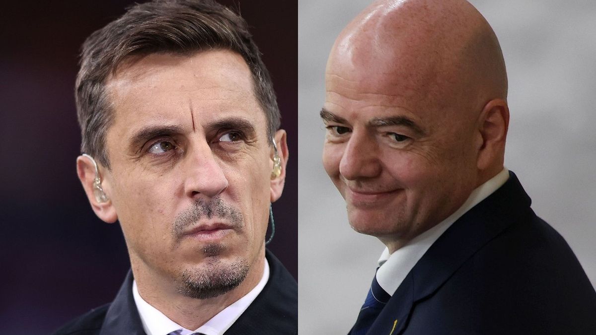 Zdjęcie okładkowe artykułu: Getty Images / Naomi Baker /	Mohamed Farag / Na zdjęciu: Gary Neville i Gianni Infantino