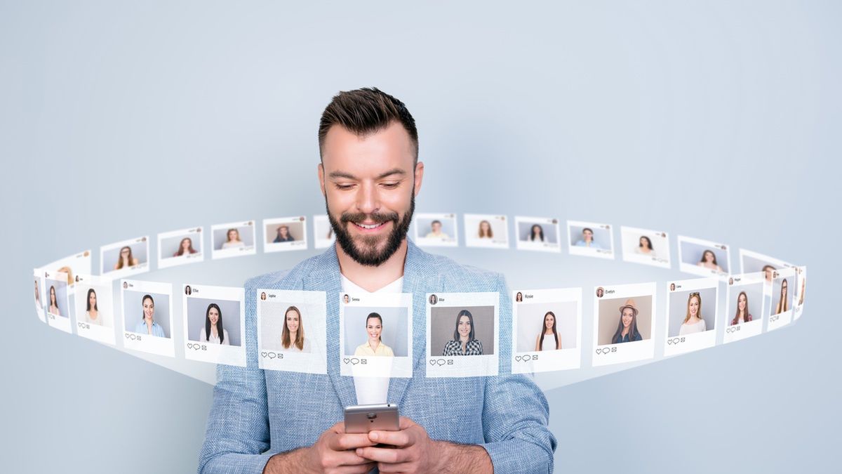 Randkujący mężczyzna w sieci.