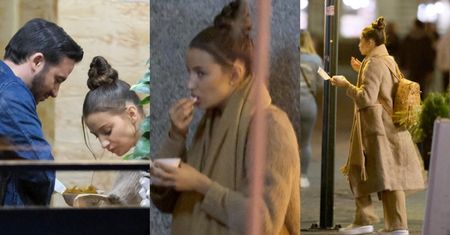 Zgłodniała Julia Wieniawa pałaszuje frytki na wynos w towarzystwie przyjaciela z parkietu Stefano Terrazzino (ZDJĘCIA)