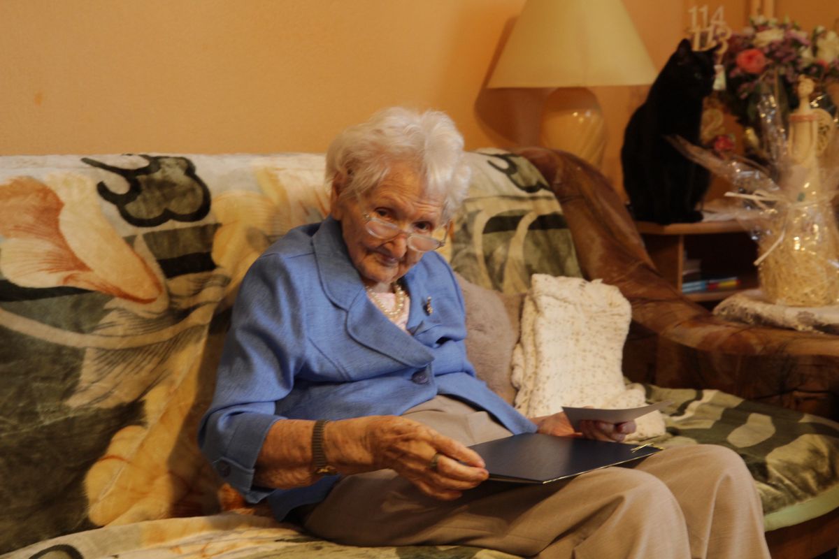 Tekla Juniewicz w dniu swoich 115. urodzin. 10 czerwca 2021 