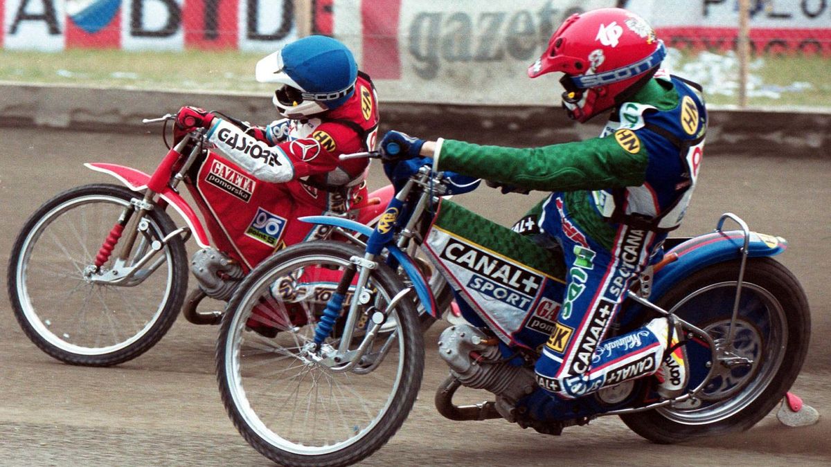 Jacek Gollob (w niebieskim) i Tomasz Gollob (w czerwonym)