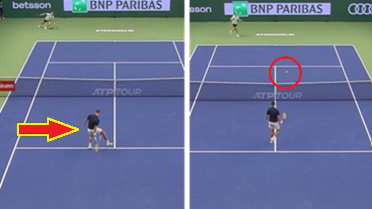 Twitter / ATP Tour / Na zdjęciu: kapitalne zagranie Majchrzaka w Sztokholmie