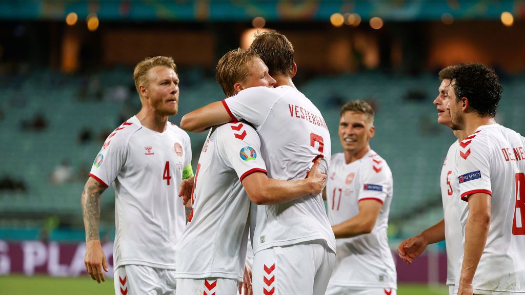 Zdjęcie okładkowe artykułu: Getty Images / Valetin Ogirenko - Pool / Na zdjęciu: radość reprezentacji Danii