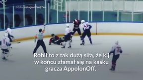 #dziejesiewsporcie: Połamał hokejowy kij na głowie rywala