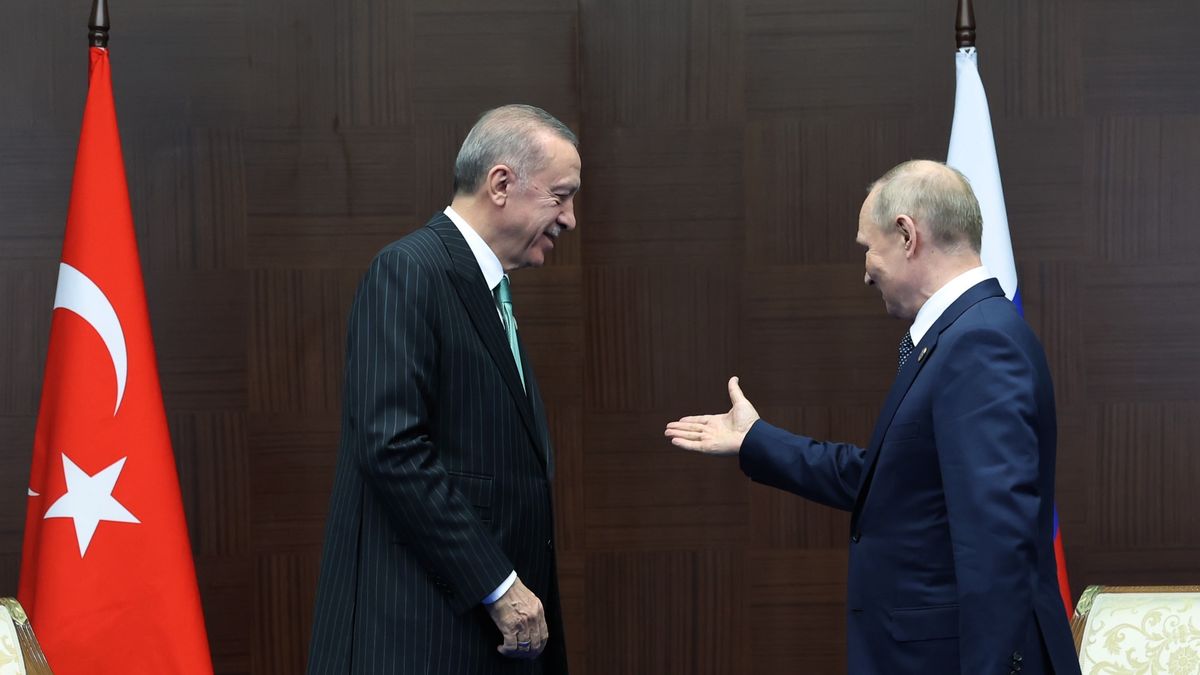Na zdjęciu Recep Tayyip Erdoğan i Władimir Putin