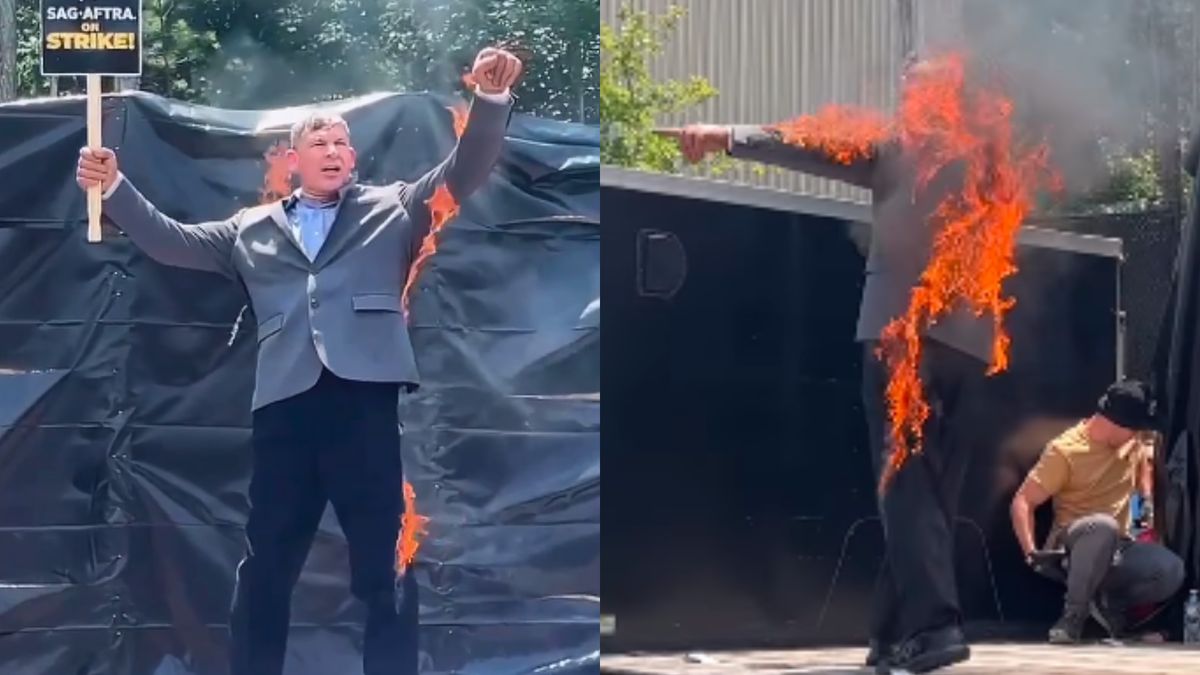 Dubler Harrisona Forda stanął w ogniu na scenie