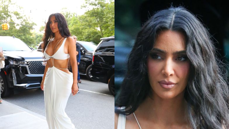 Kim Kardashian w białej kreacji z gigantycznym dekoltem