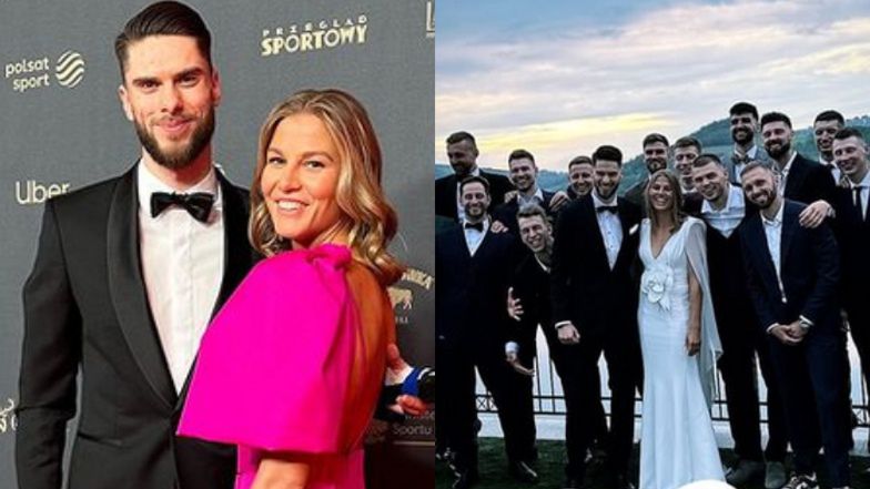 Siatkarze na ślubnym kobiercu! Aleksander Śliwka poślubił Jagodę Gruszczyńską. Na weselu bawiła się REPREZENTACJA (ZDJĘCIA)